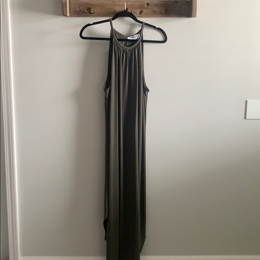 Women’s army green high low sides dress size Large